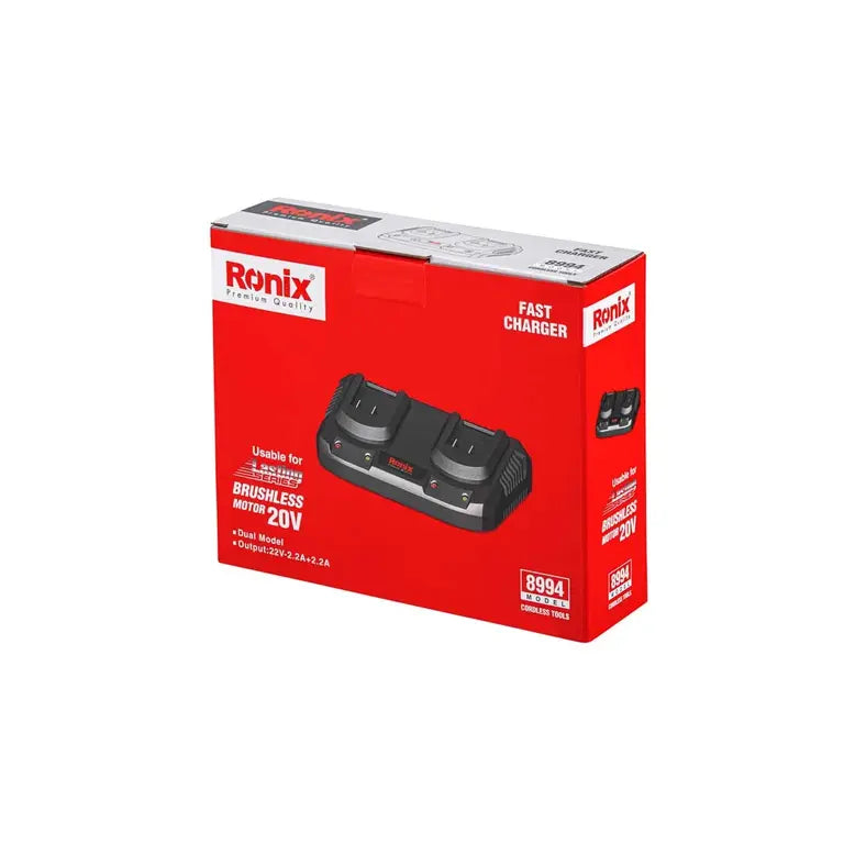 Ronix 20 V Dual-Ladegerät für bürstenlose Akkus - 2,2 A + 2,2 A