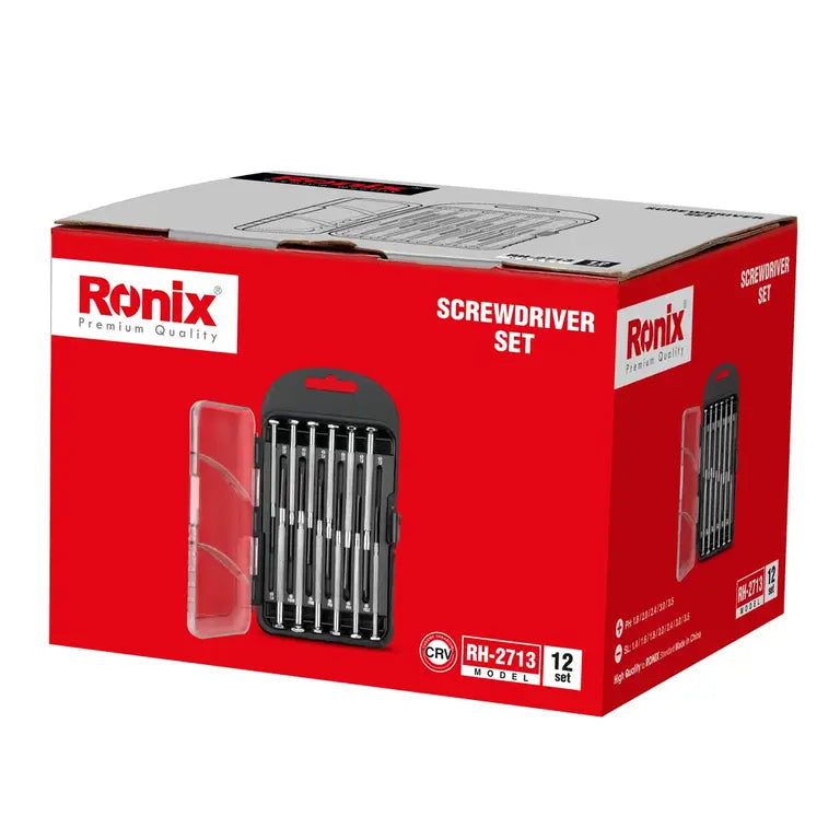 Ronix Präzisions-Schraubendreher-Sortiment mit Stahlgriff (12 tlg.)