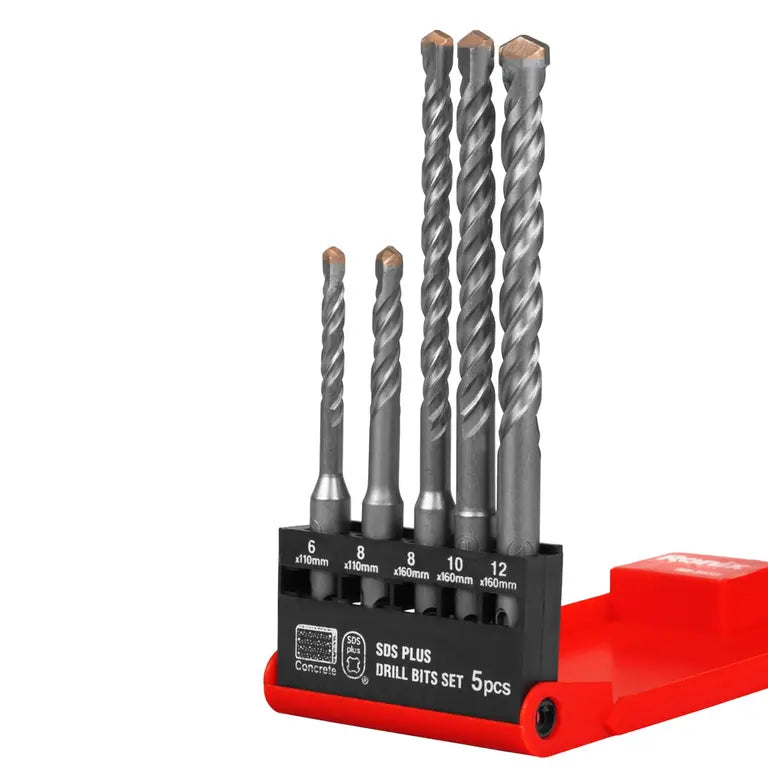 Ronix SDS-Plus-Bohrer-Set (5-teilig) – im praktischen Kunststoffkoffer
