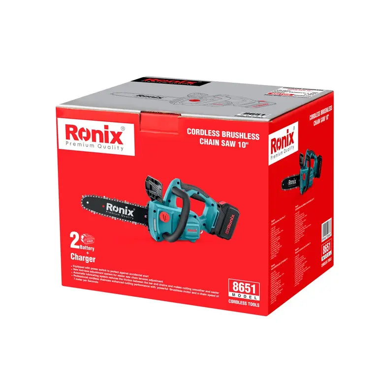 Ronix Bürstenlose Akku-Kettensäge 20 V, 25 cm