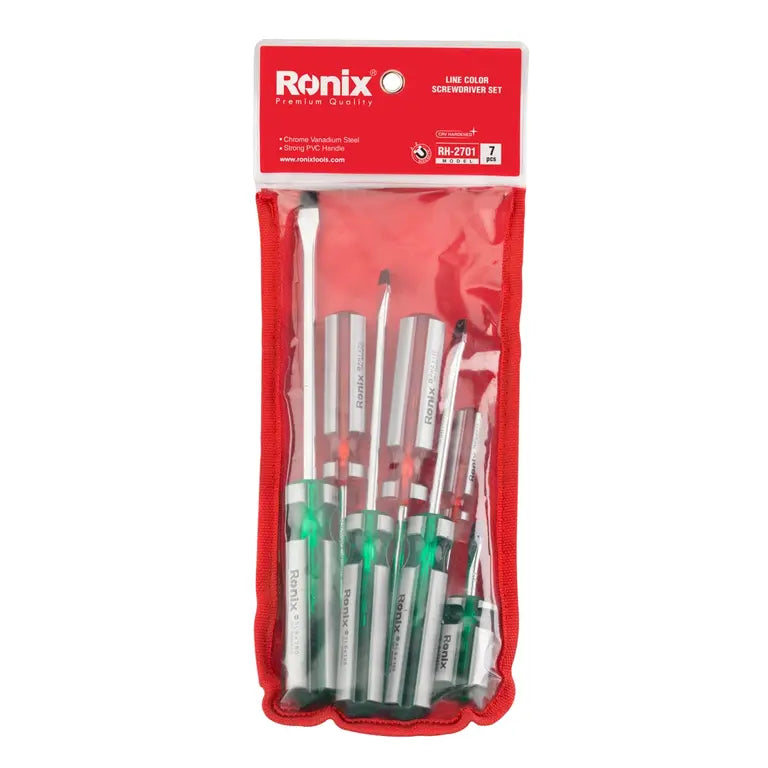 Ronix Farbiger Schlitz-Schraubendrehersatz (7-teilig)