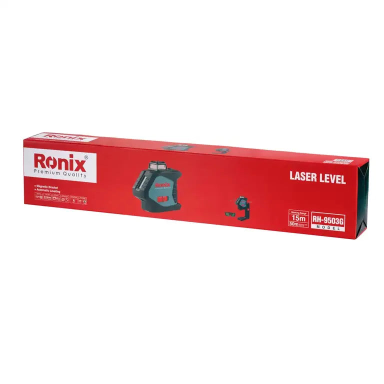 Ronix Kreuzlinien-Laser-Wasserwaage 50M – Grüner Strahl
