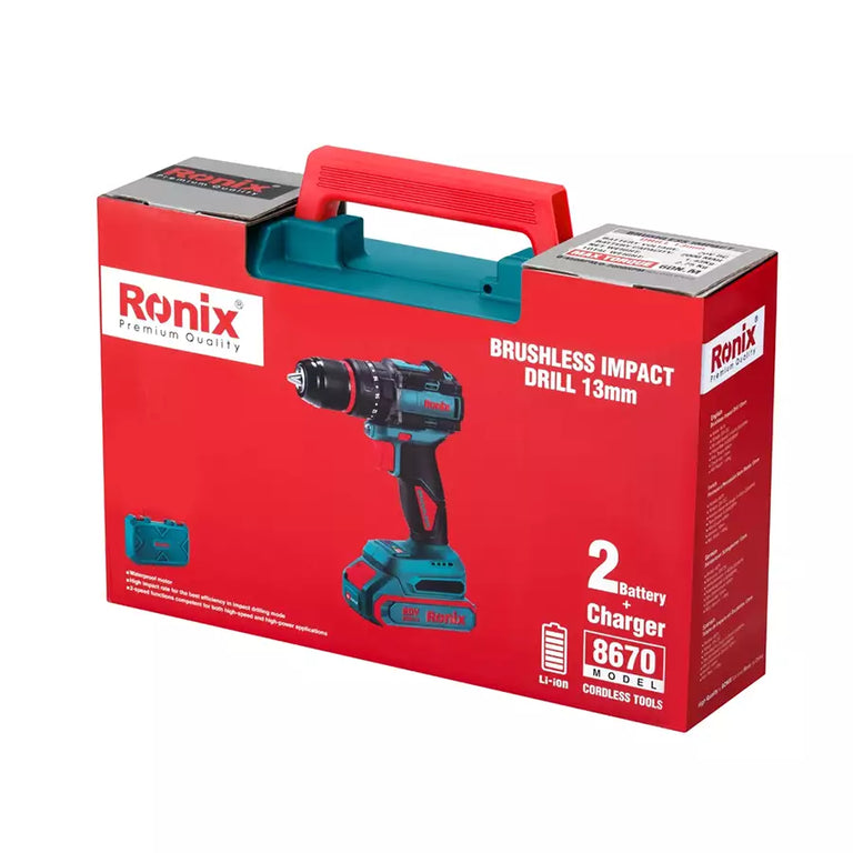 Ronix Bürstenloser Akku-Schlagbohrmaschine 13 mm