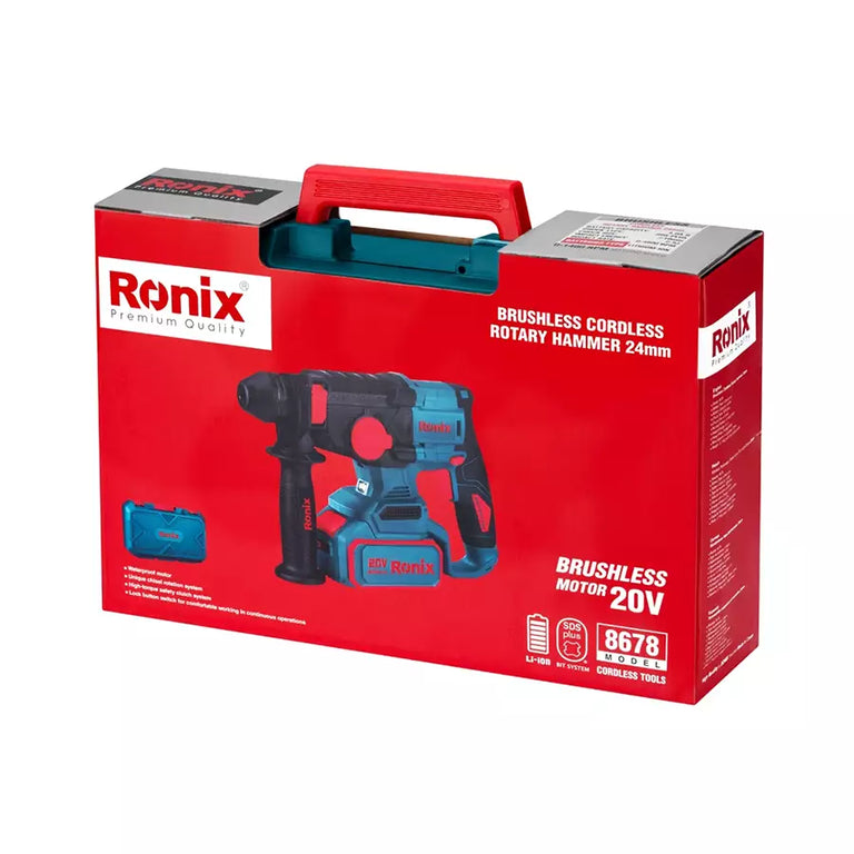 Ronix Bürstenloser Akku-Bohrhammer, 2,5 J, 20 V