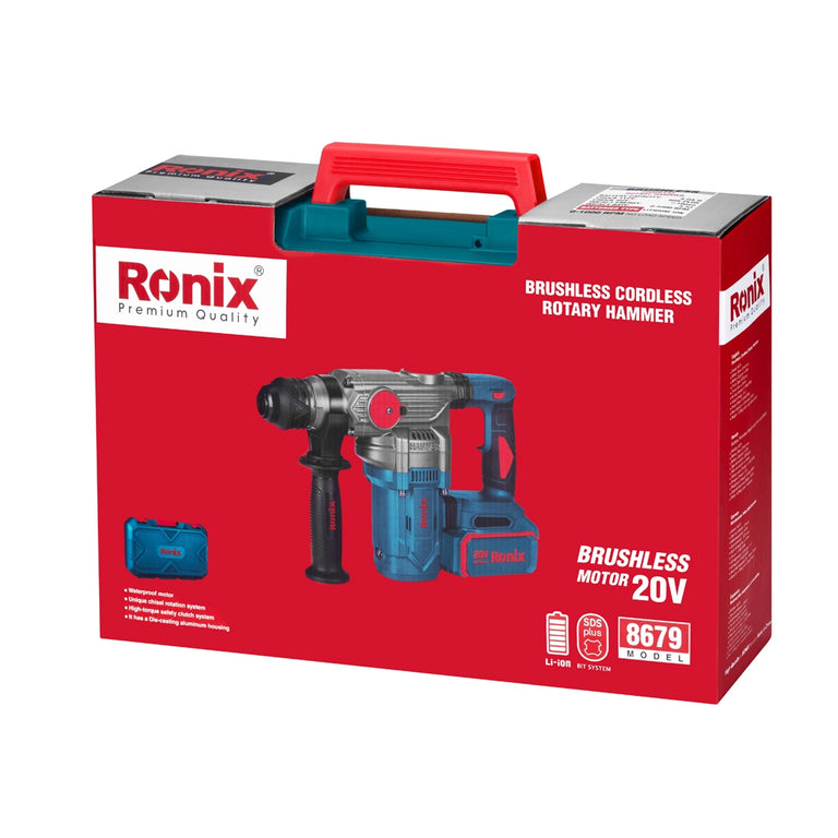 Ronix Bürstenloser Akku-Bohrhammer 3,5 J, 20 V