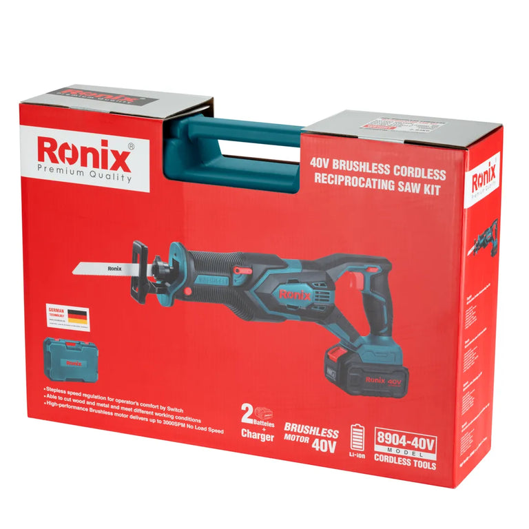 Ronix Modell 8904 40V 40V Bürstenlose Akku Säbelsäge Komplett Set