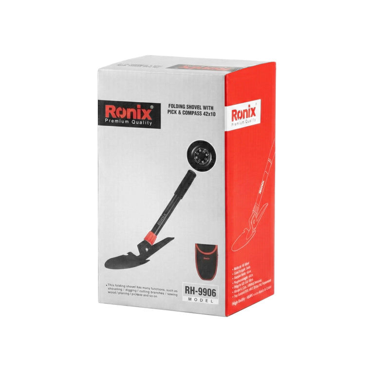 Ronix Klappspaten mit Pickel und Kompass 42 * 10