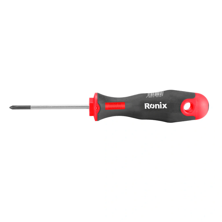 Ronix Kreuzschlitz-Schraubendreher mit TPR-Griff 4,5 × 80