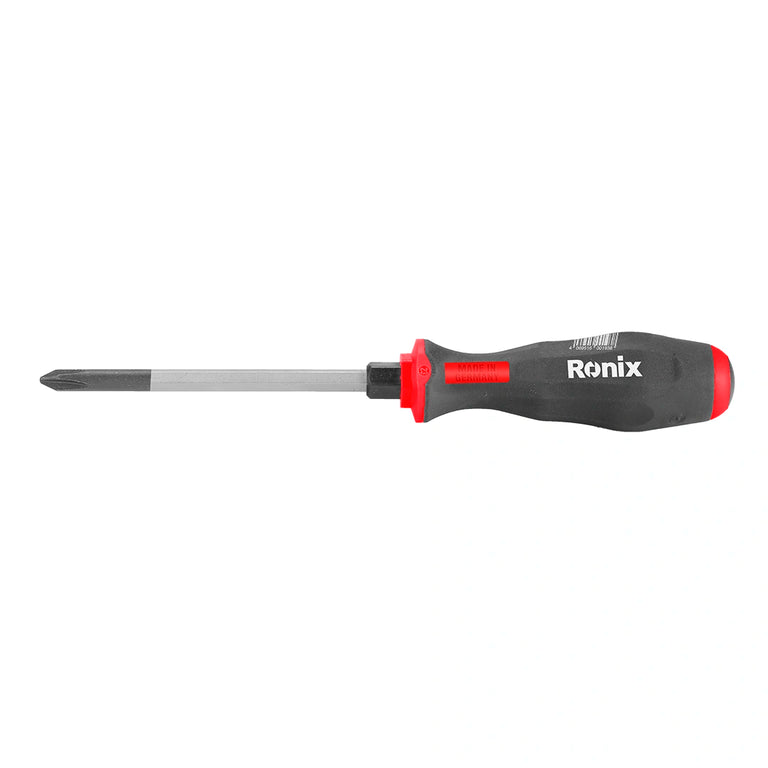 Ronix Kreuzschlitz-Schraubendreher mit Schlagkappe und TPR-Griff – PH2 × 100 mm