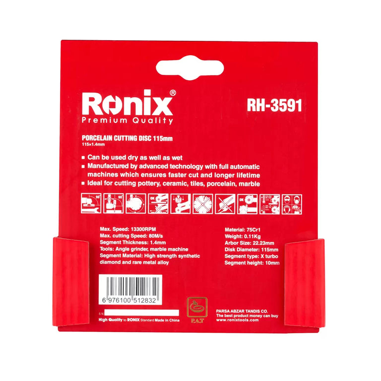 Ronix Diamant-Trennscheibe für Porzellan 115 mm