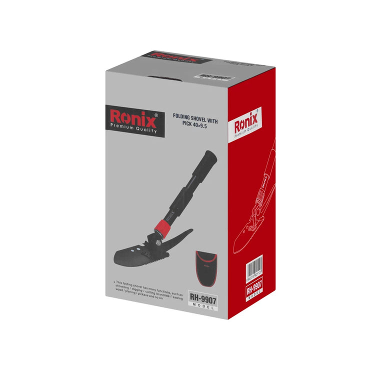 Ronix Klappspaten mit Spitzhacke – 40 × 9,5 cm