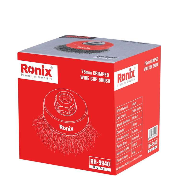 Ronix Gewellte Topfbürste 75 mm