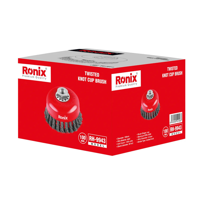 Ronix Tassenbürste mit gedrehtem Knoten 100mm