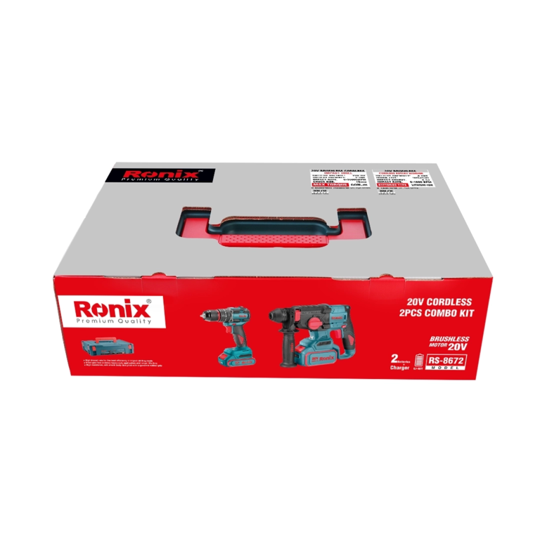 Ronix Akku-Kombiset 20 V (Schlagbohrschrauber und Bohrhammer) , 2-teilig