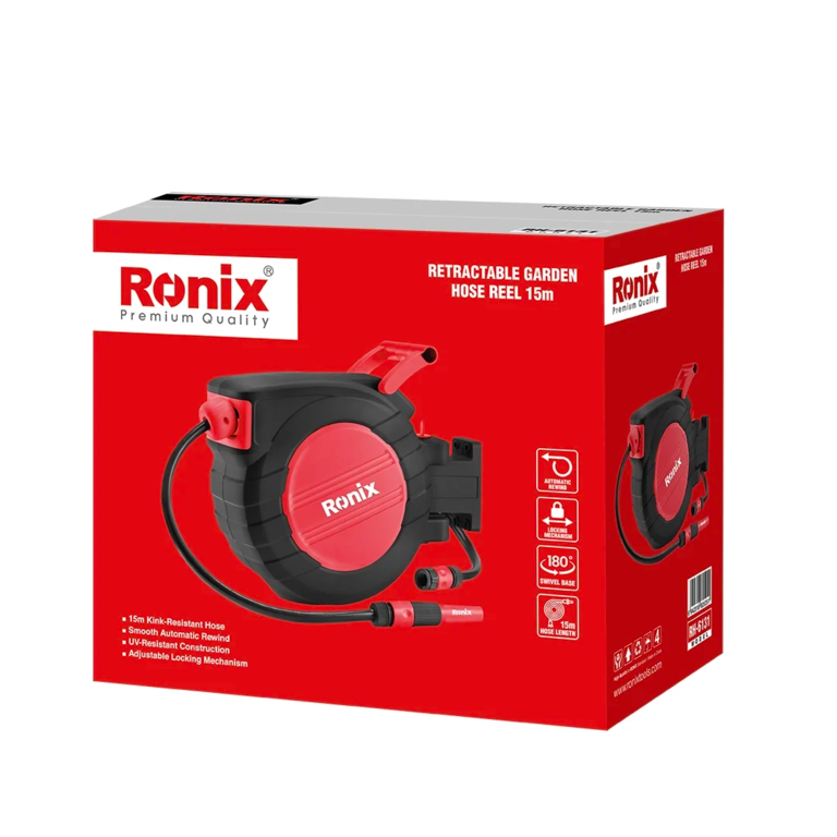 Ronix Automatische Gartenschlauchtrommel 15 m-1/2 Zoll