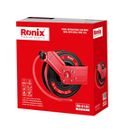Ronix Automatischer Druckluftschlauchaufroller aus Stahl mit Doppelarm, 15 m
