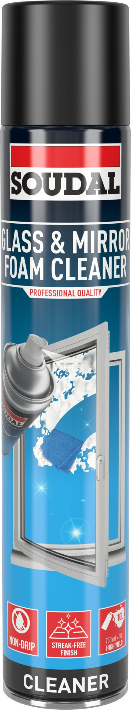 Soudal Glass & Mirror Foam Cleaner