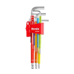 Ronix Mehrfarbiges Sechskantschlüssel-Set mit langem Arm (9-teilig)