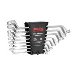 Ronix Doppel-Ring-Maulschlüsselsatz (8-teilig) mit Kunststoff-Aufnahme