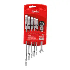 Ronix Gelenk-Ratschen-Ringmaulschlüssel-Set, 6-teilig