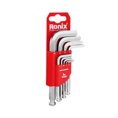 Ronix kurzarm-Innensechskantschlüssel-Set mit Kugelkopf, (9-teilig)