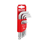 Ronix kurzarm-Innensechskantschlüssel-Set mit Kugelkopf, (9-teilig)