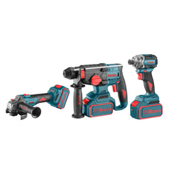 Ronix Akku-Kombiset 20 V (Schrauber, Bohrhammer und Mini-Winkelschleifer), 3-tei