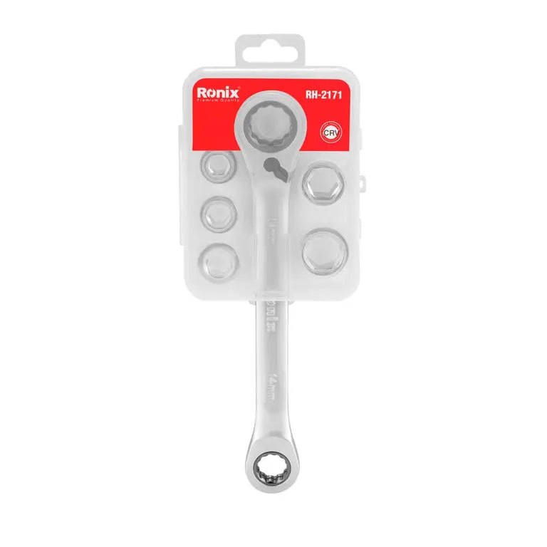 [RX-RH-2171] Ronix RH-2171 – 7-teiliger Satz reversible Ratschenschlüssel mit Doppelmaul