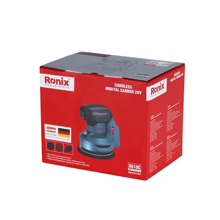 [RX-8610C] Ronix 8610C – Akku-Exzenterschleifer 125mm