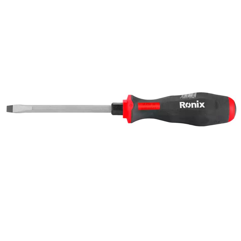 [RX-RH-1942] Ronix RH-1942 – Schlitz-Schraubendreher mit Schlagkappe und TPR-Griff 8 × 150