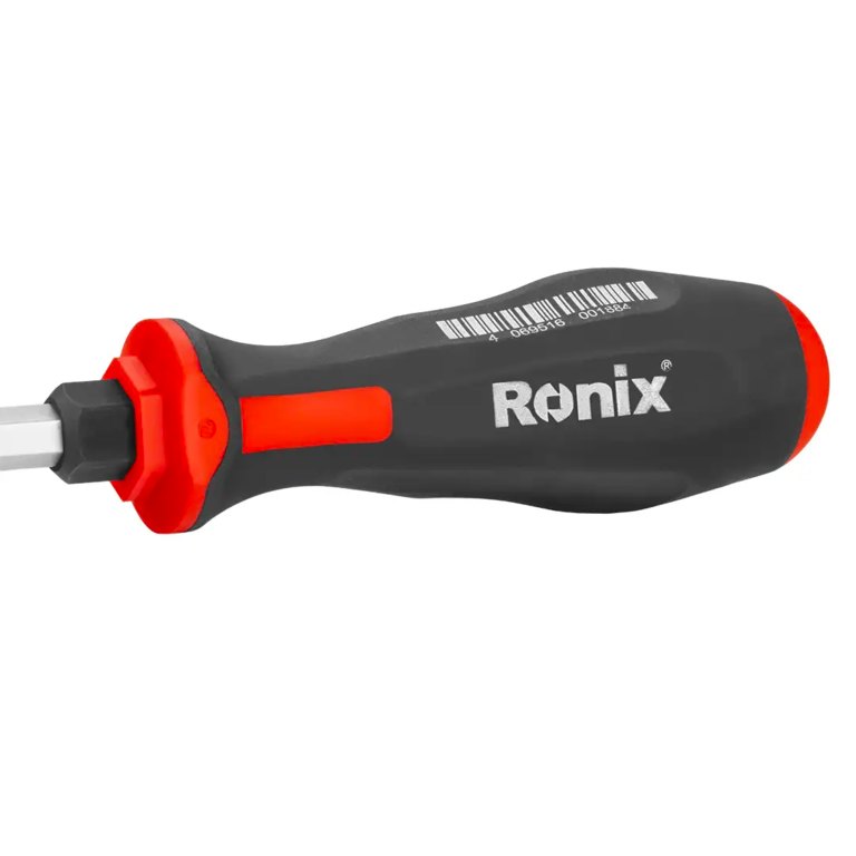 [RX-RH-1943] Ronix RH-1943 – Schlitz-Schraubendreher mit Schlagkappe und TPR-Griff, 9 × 150 mm